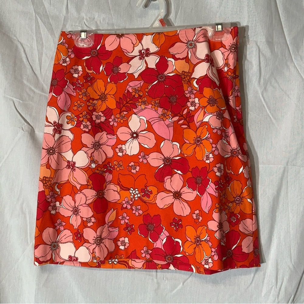 Talbots A-Line Skirt - Red, Pink, and Orange Floral